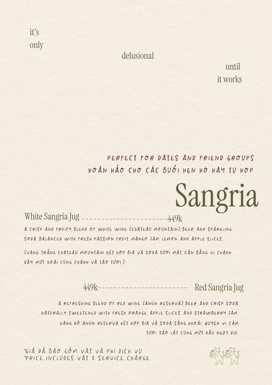 Sangria — white sangria jug and red sangria jug, 449k each.